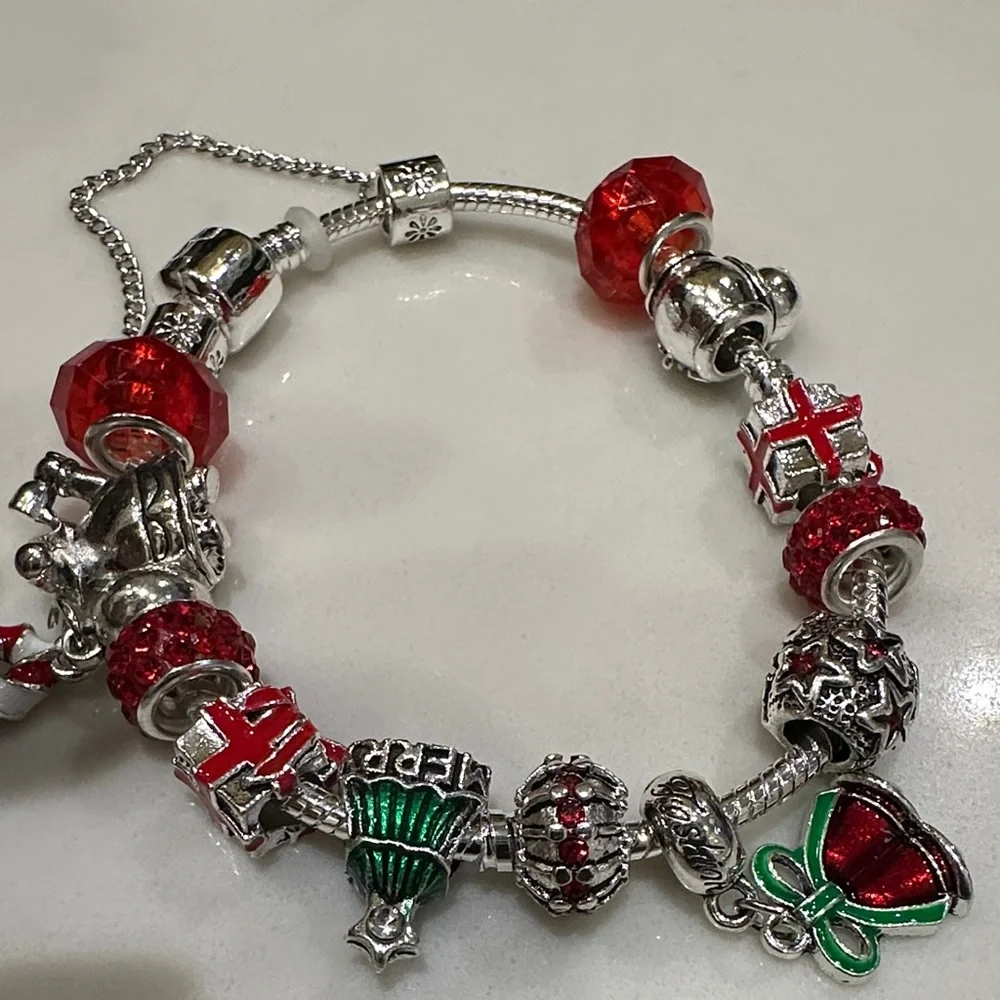 Adidas Silver Bracelet with Red and Green Charms - Picture 15 of 17